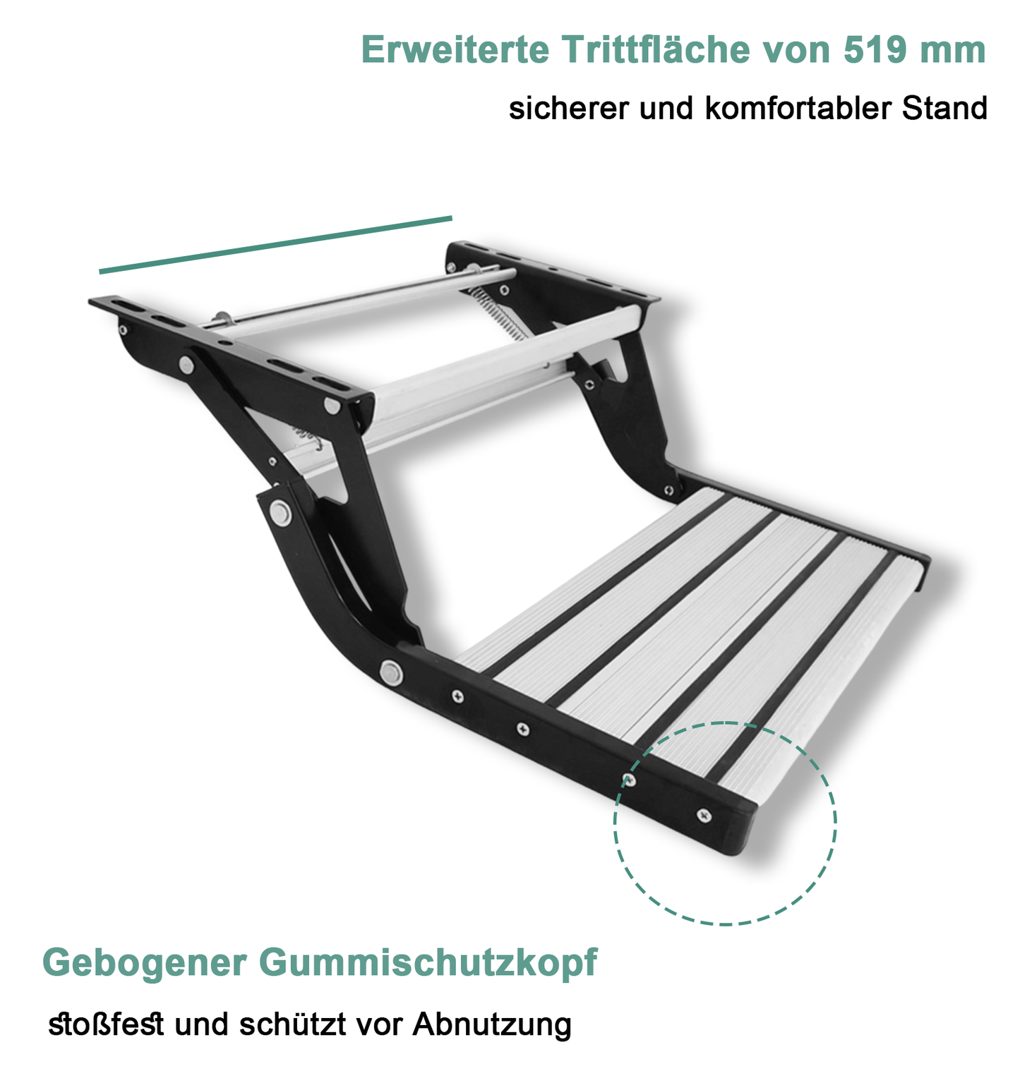 Aluminum Alloy RV Step for Campers & SUVs - Manual/Automatic Foldable Entry Step with 150KG Capacity, Anti-Slip Design for Trailers, Motorhomes & Off-Road Vehicles(Single-step manual step)