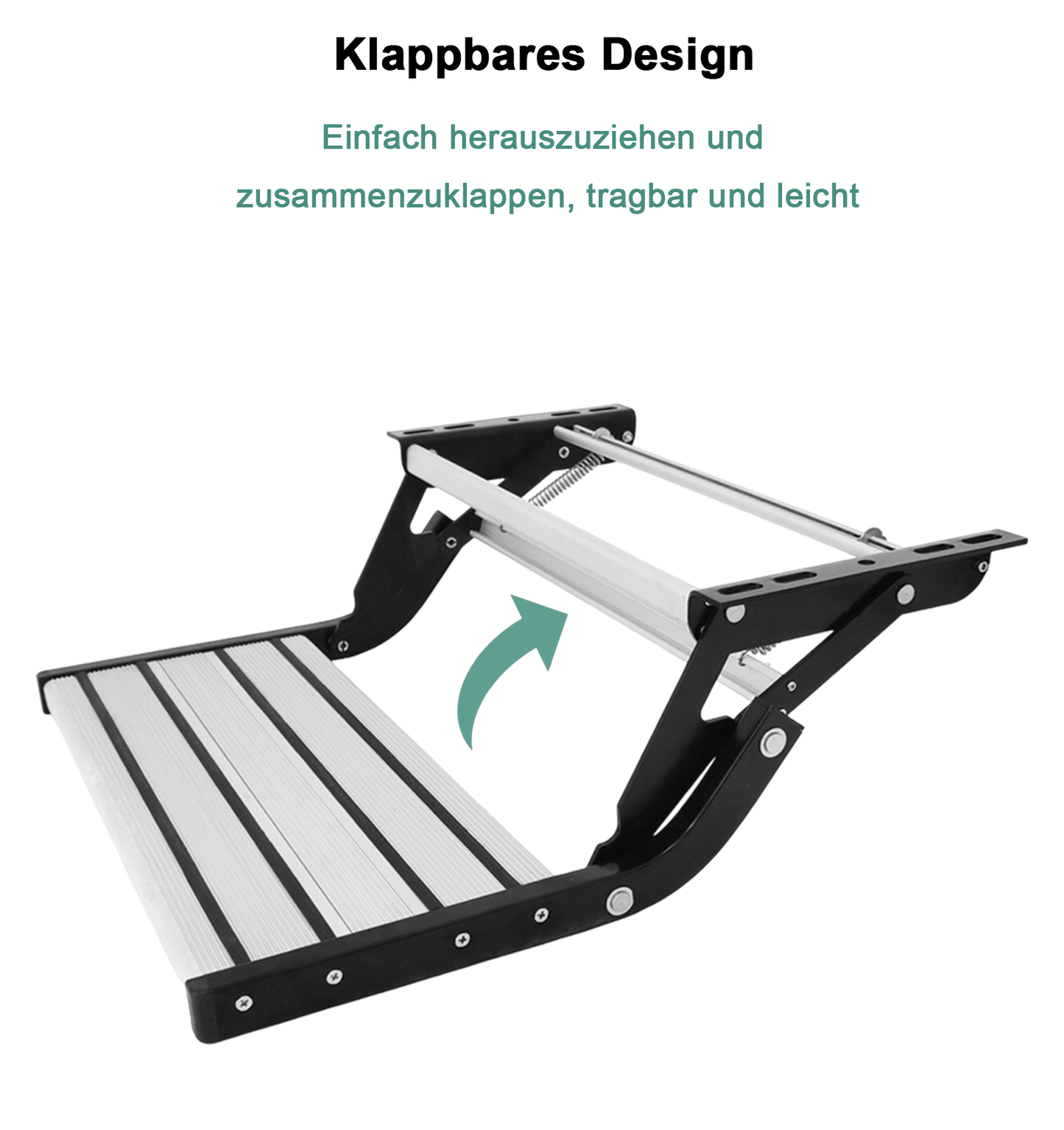 Aluminum Alloy RV Step for Campers & SUVs - Manual/Automatic Foldable Entry Step with 150KG Capacity, Anti-Slip Design for Trailers, Motorhomes & Off-Road Vehicles(Single-step manual step)